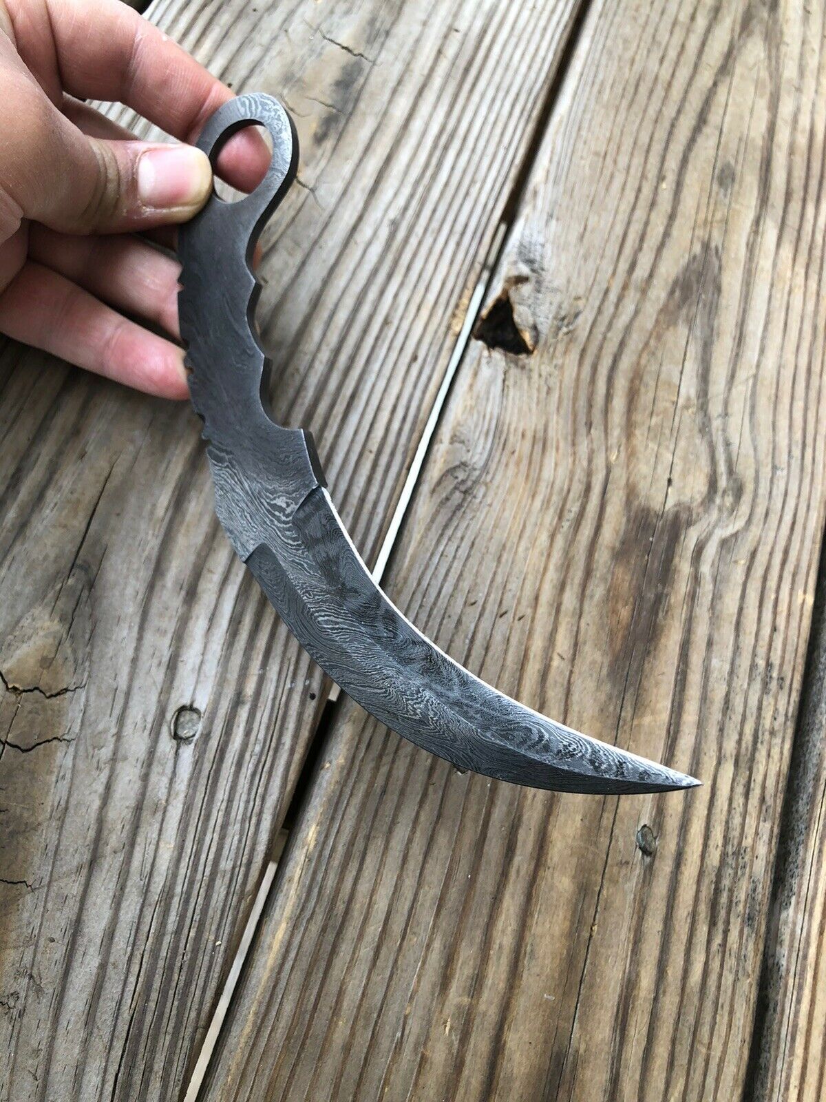 Custom HAND FORGED DAMASCUS STEEL Karambit BLADE FULL TANG - SUSA KNIVES