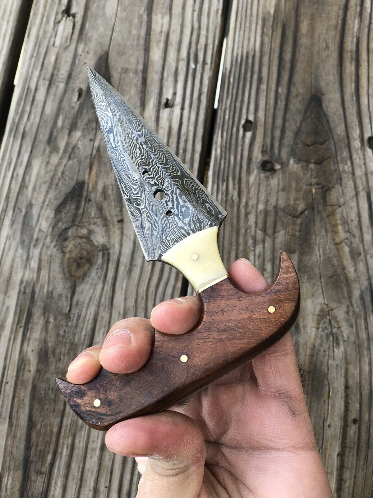 CUSTOM HAND FORGED DAMASCUS COMBAT DAGGER Boot KNIFE - SUSA KNIVES