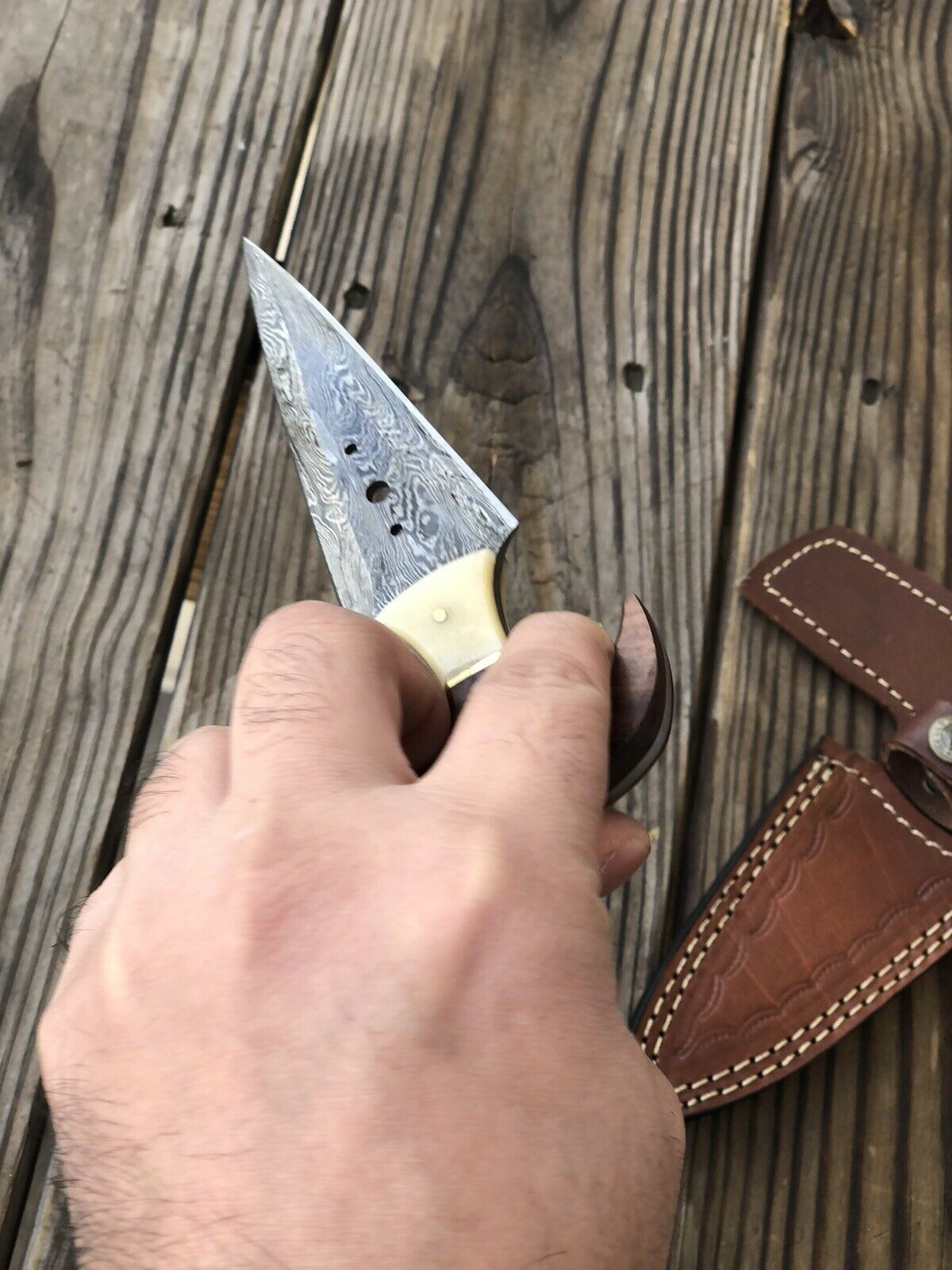 CUSTOM HAND FORGED DAMASCUS COMBAT DAGGER Boot KNIFE - SUSA KNIVES