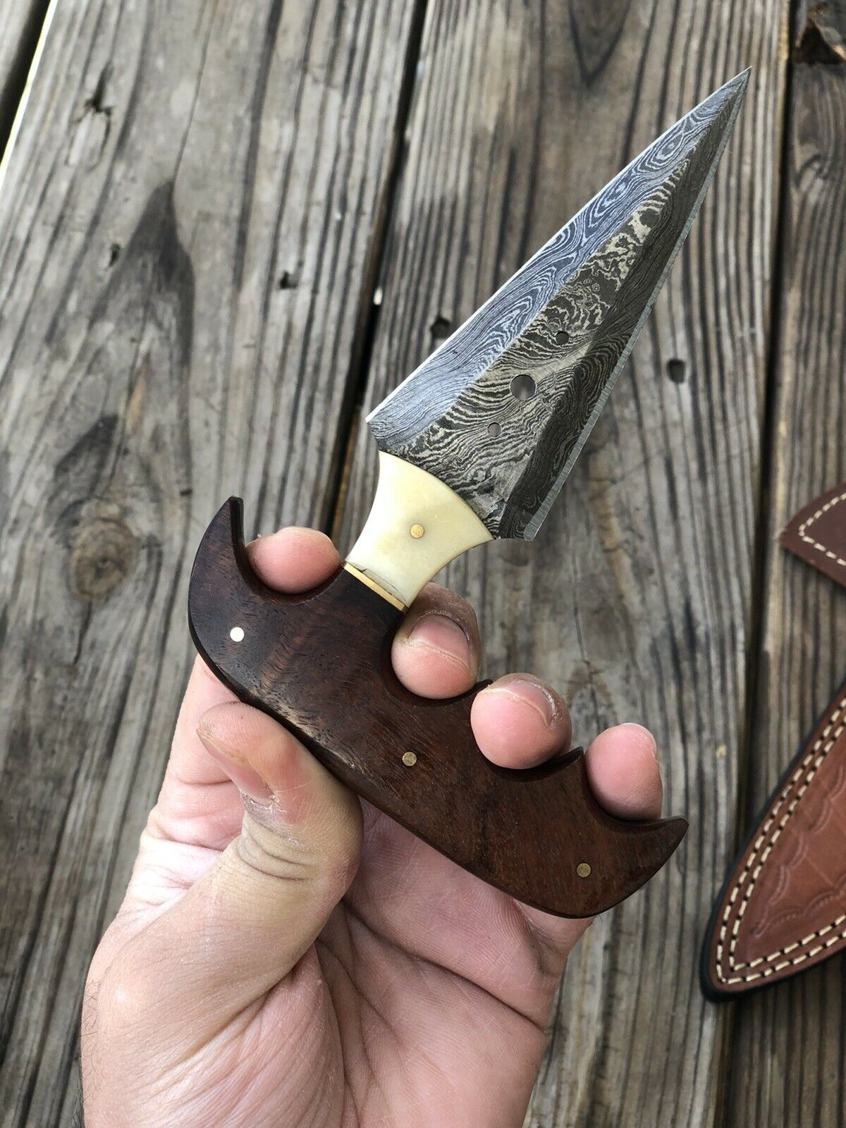 CUSTOM HAND FORGED DAMASCUS COMBAT DAGGER Boot KNIFE - SUSA KNIVES
