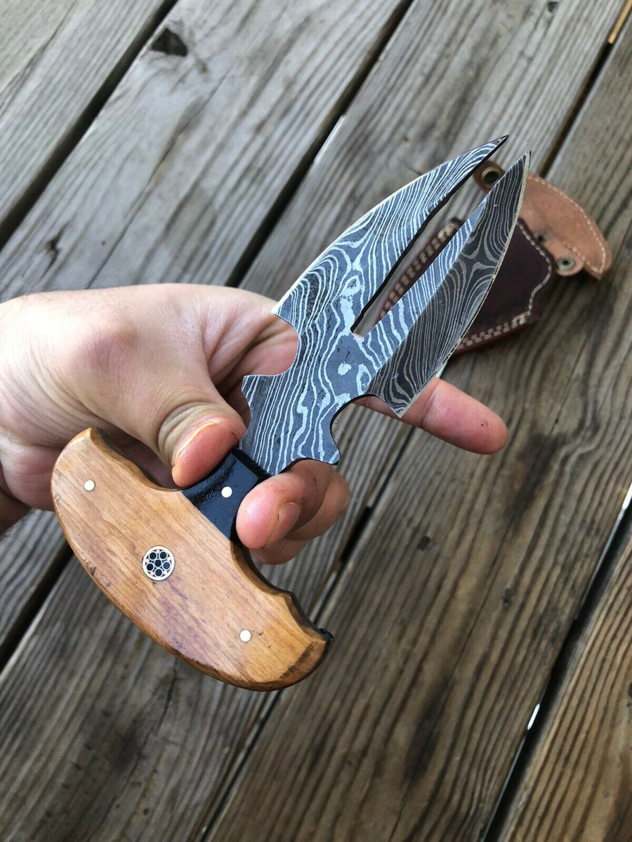 Handmade Damascus Bushcraft Knife - Hunting, Camping, Fixed Blade,  Christmas, Anniversary Gift Men, Unique Knife, EDC, Fixed Blade, Survival