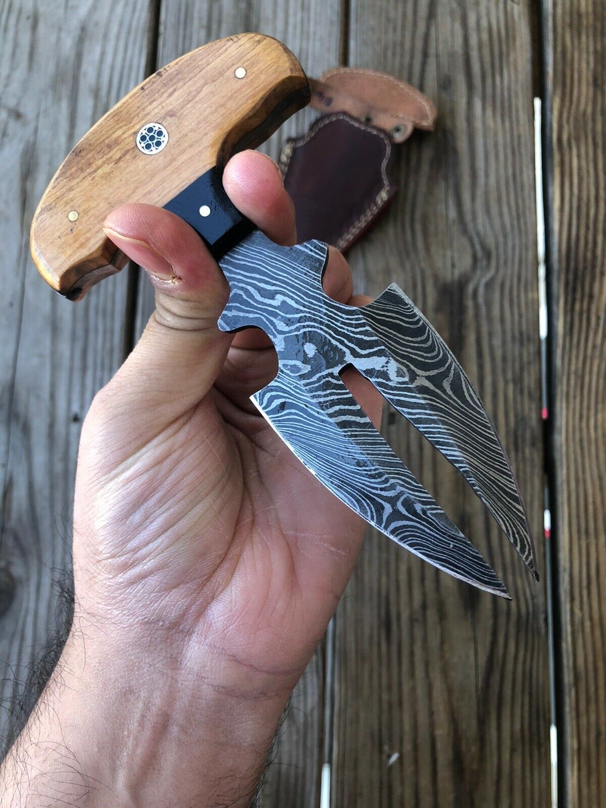 CUSTOM HAND FORGED DAMASCUS COMBAT DAGGER Boot KNIFE - SUSA KNIVES