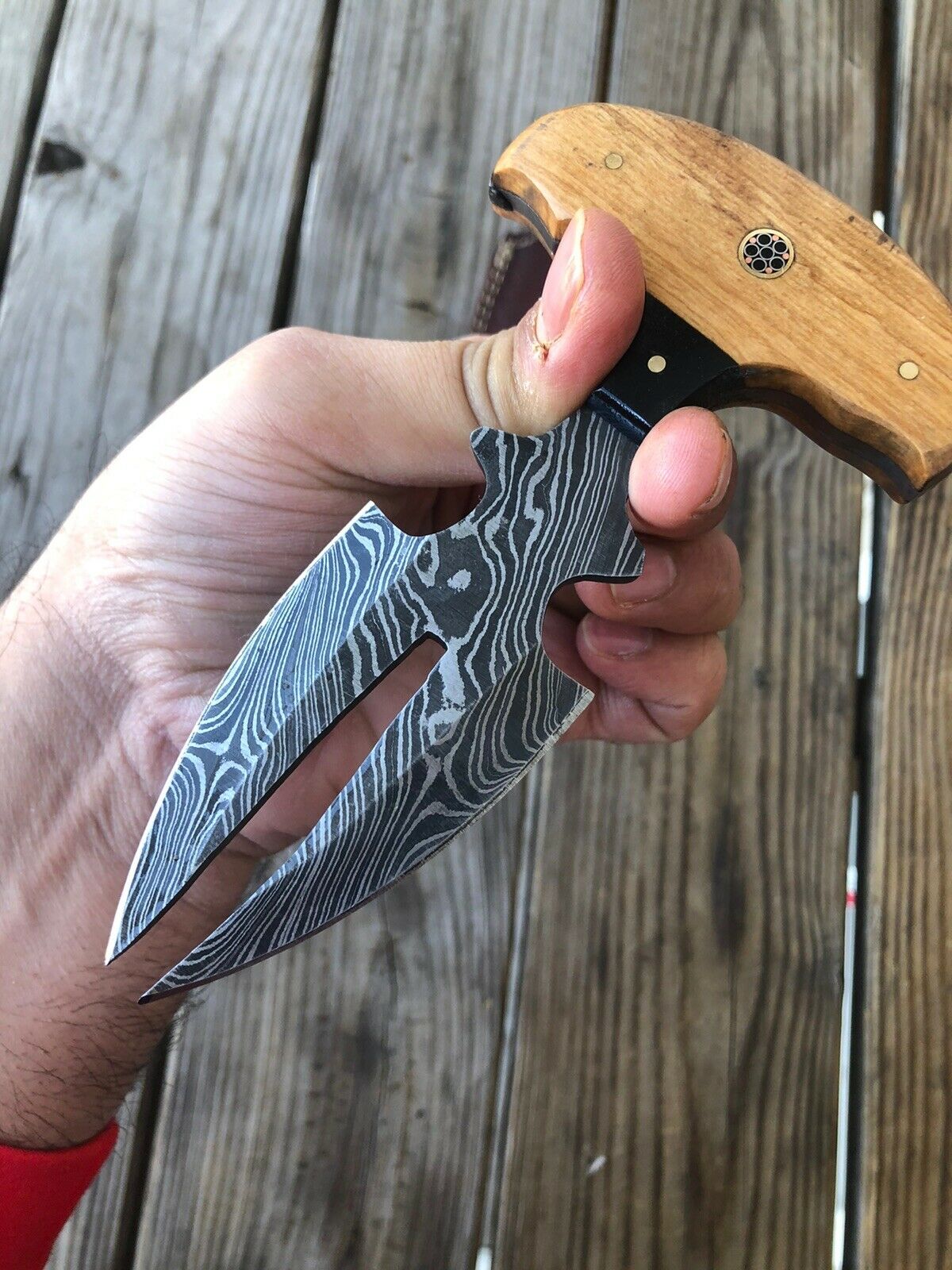 CUSTOM HAND FORGED DAMASCUS COMBAT DAGGER Boot KNIFE - SUSA KNIVES