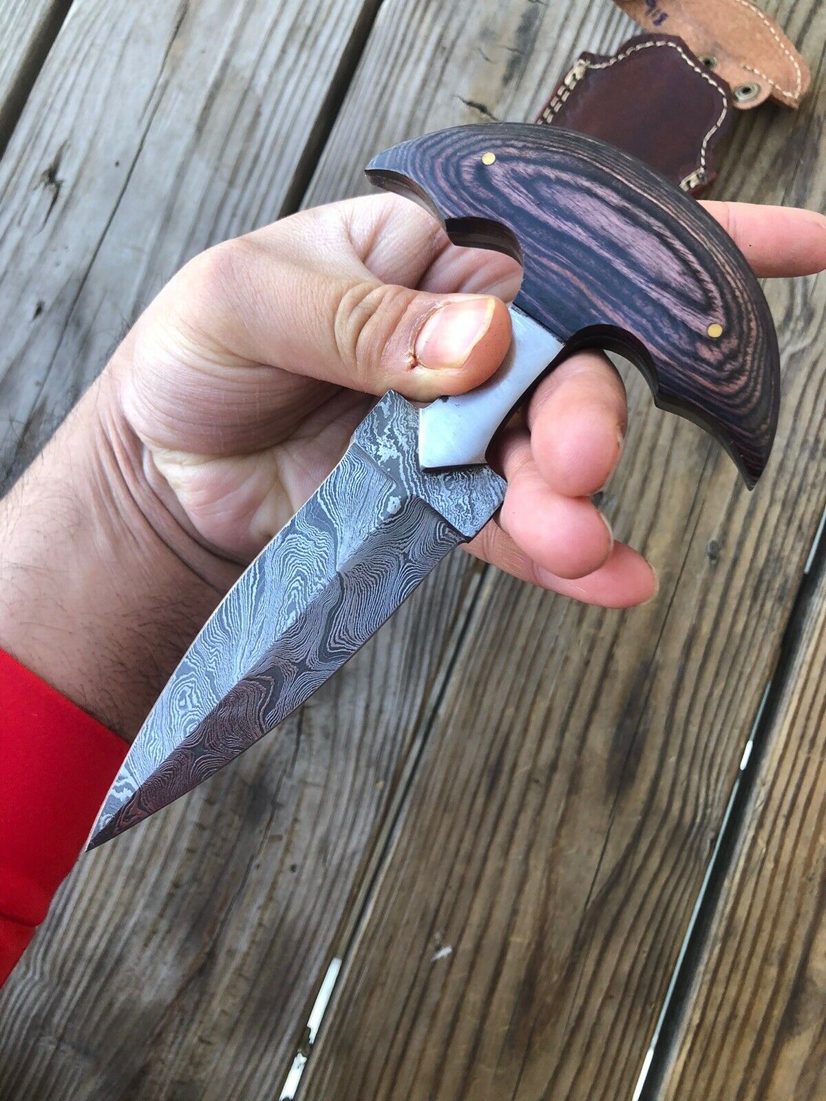 CUSTOM HAND FORGED DAMASCUS COMBAT DAGGER Boot KNIFE - SUSA KNIVES