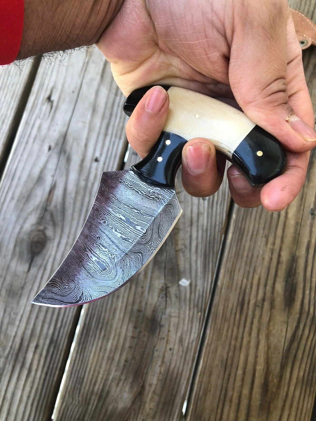 CUSTOM HAND FORGED DAMASCUS COMBAT DAGGER Boot KNIFE - SUSA KNIVES