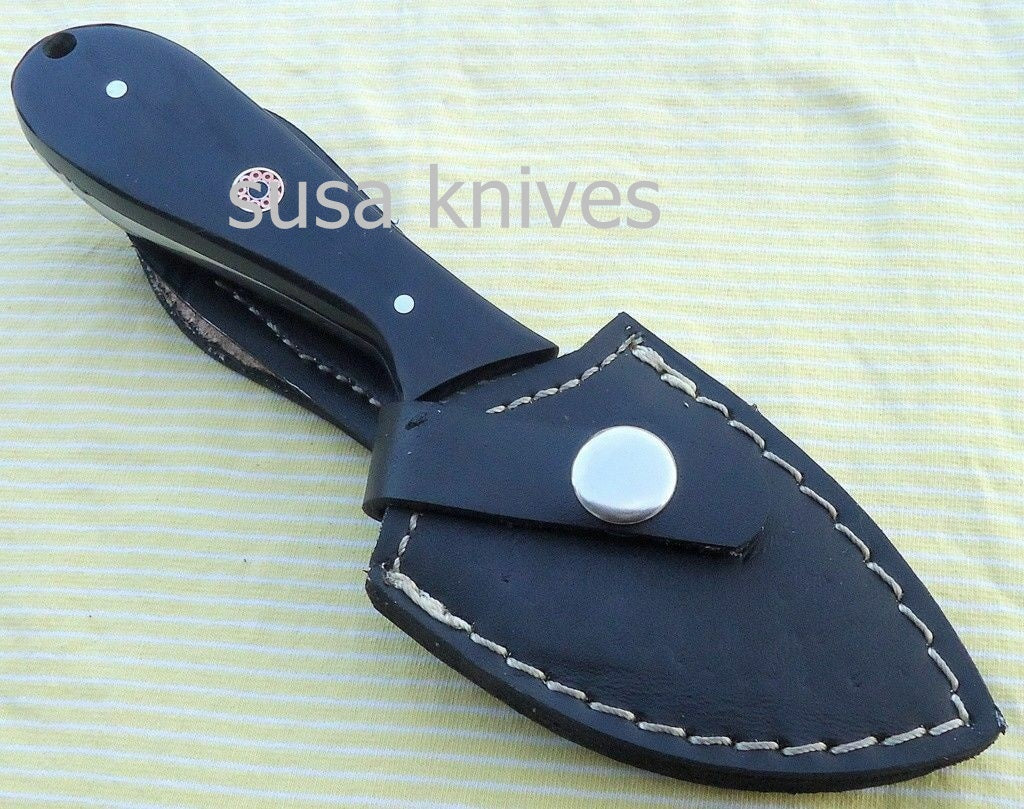 Customized Handmade Damascus Steel Black dragon skinner Knife - SUSA KNIVES
