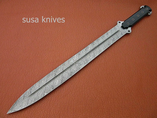 Customized Handmade Moqen Damascus Steel Sword - SUSA KNIVES