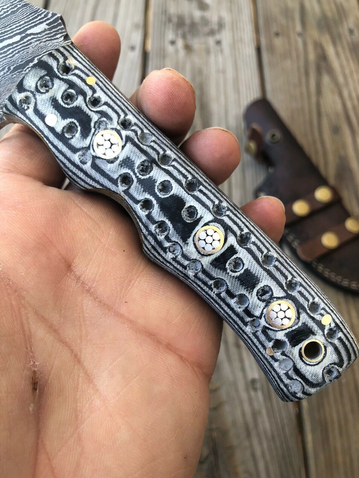CUSTOM HAND FORGED DAMASCUS STEEL TRACKER Hunting KNIFE - SUSA KNIVES
