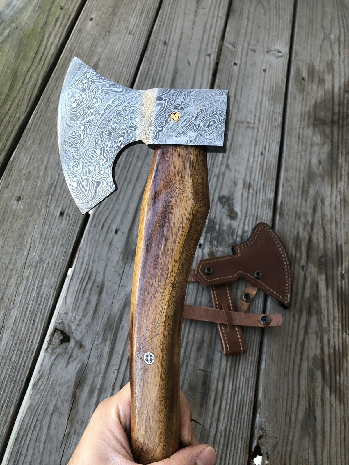 Custom HAND FORGED DAMASCUS STEEL FULL TANG Axe - SUSA KNIVES