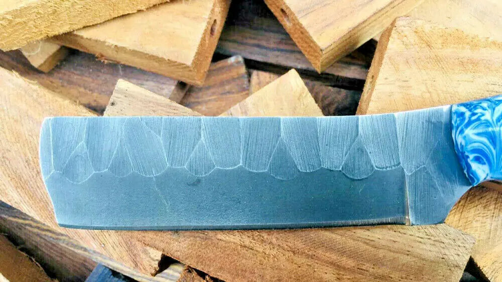 HANDMADE STEEL BULL CUTTER KNIFE WITH RESIN HANDLE AND PINS - SUSA KNIVES
