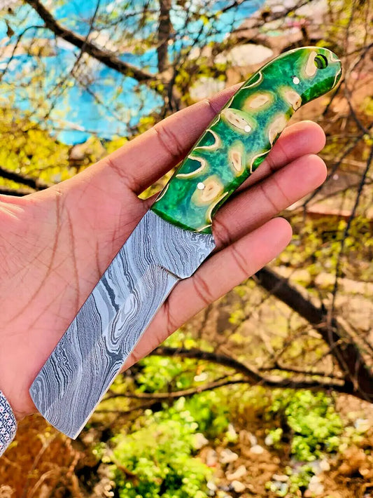 custom handmade damascus steel bull cutter knife - SUSA KNIVES