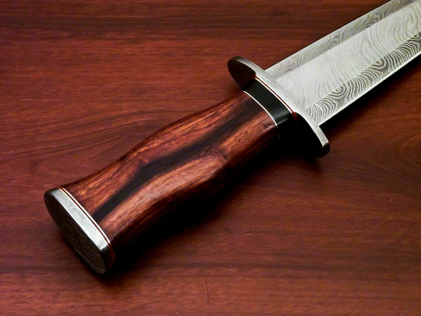AmazingCustom Hand-Forged Damascus Steel Dagger knife " Natural Rose Wood Handle - SUSA KNIVES