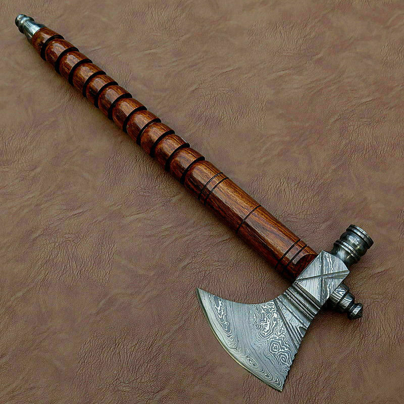 HANDMADE DAMASCUS STEEL TOMAHAWK AXE HATCHET WOOD HANDLE. - SUSA KNIVES