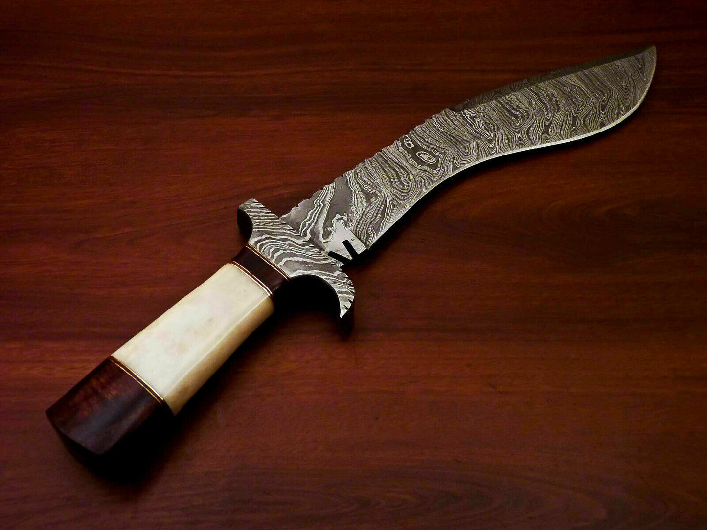 Amazing Custom Handmade Damascus Steel Kukri Knife |Sheath Camel Bone Handle - SUSA KNIVES