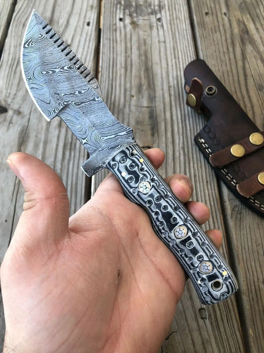 CUSTOM HAND FORGED DAMASCUS STEEL TRACKER Hunting KNIFE - SUSA KNIVES