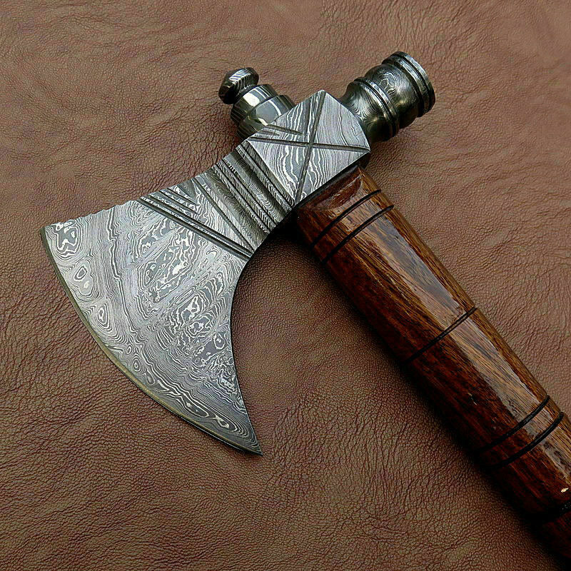 HANDMADE DAMASCUS STEEL TOMAHAWK AXE HATCHET WOOD HANDLE. - SUSA KNIVES