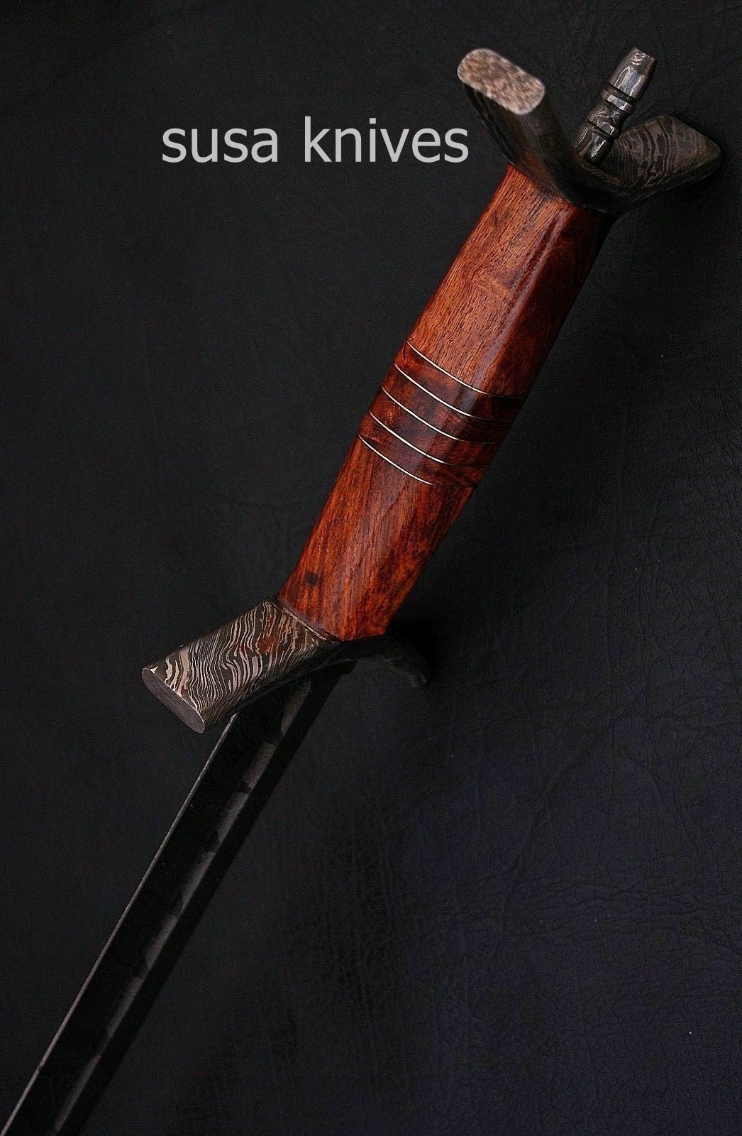 Custom Handmade Damascus Forged Steel Celtic Sword Knife - SUSA KNIVES