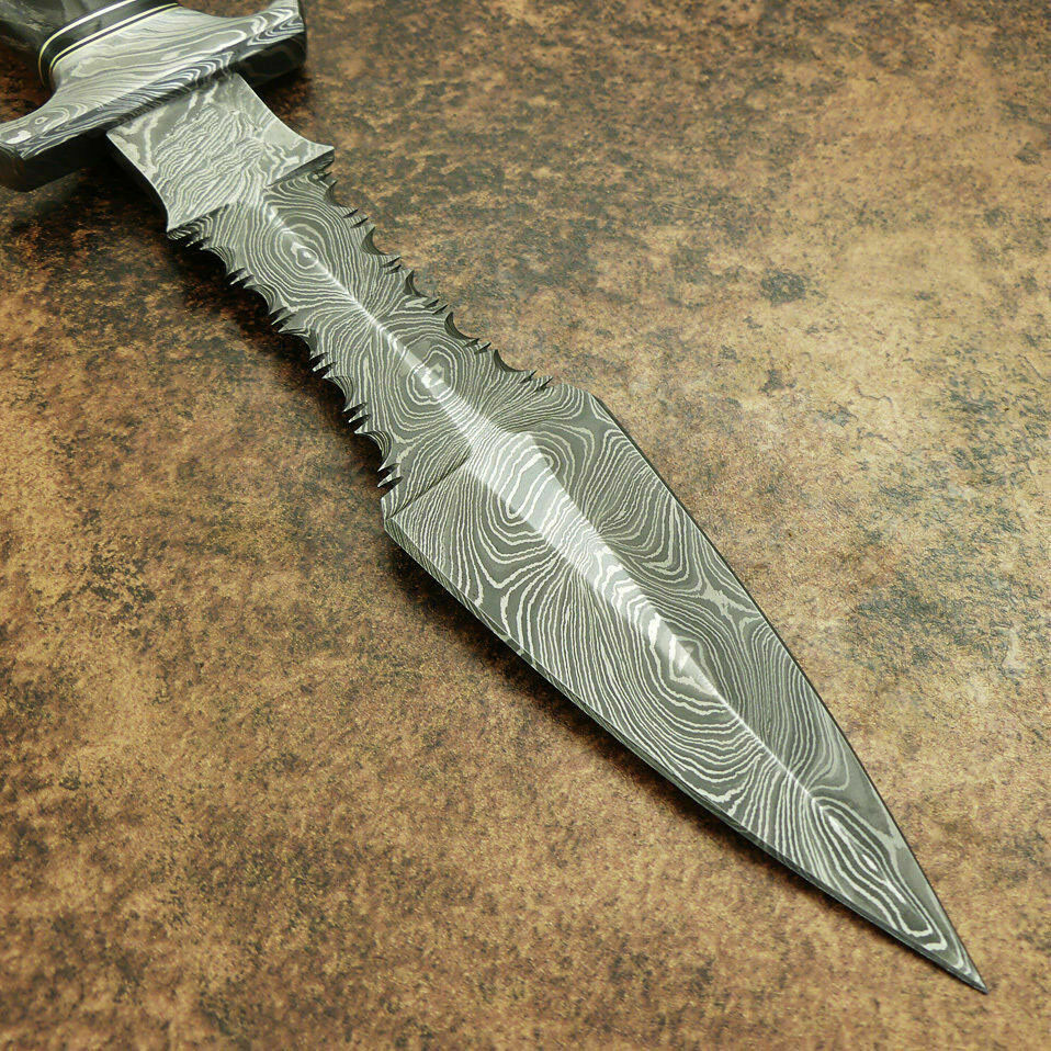 Amazing Custom Handmade Damascus Steel Dagger Knife " Buffalo horn Handle - SUSA KNIVES