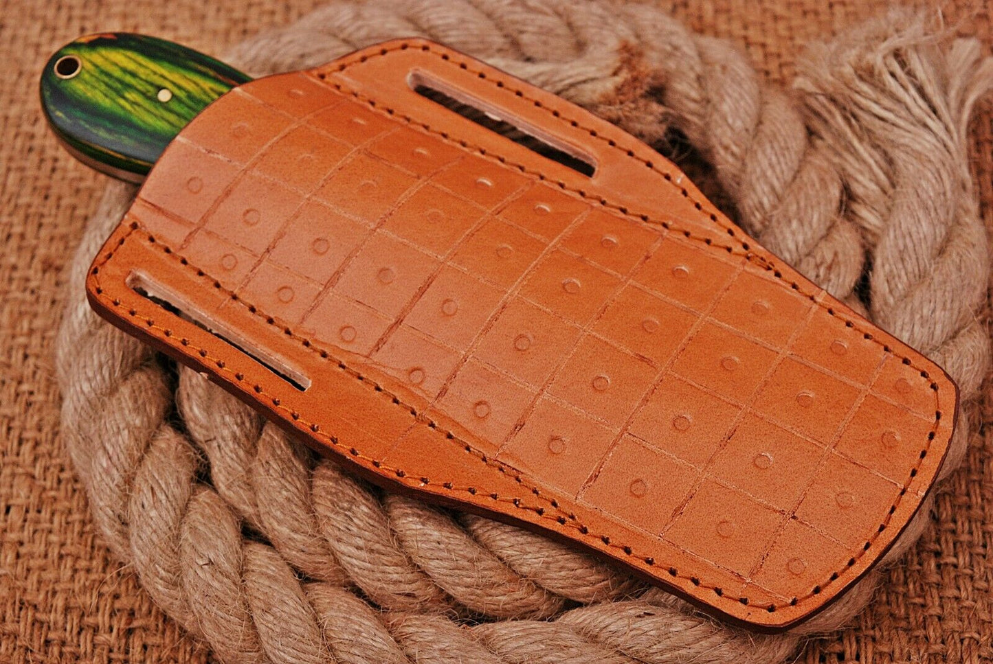 HAND FORGED DAMASCUS STEEL BULL CUTTER/COWBOY KNIFE & PUKKA WOOD HANDLE - SUSA KNIVES