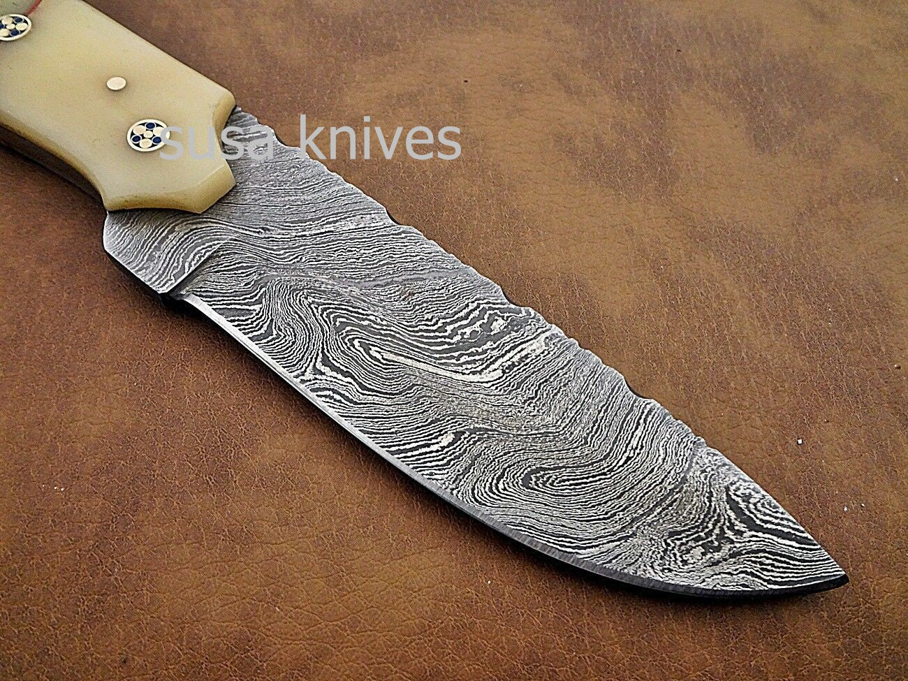 Custom hand crafted Damascus steel Moqen,s hunting knife - SUSA KNIVES