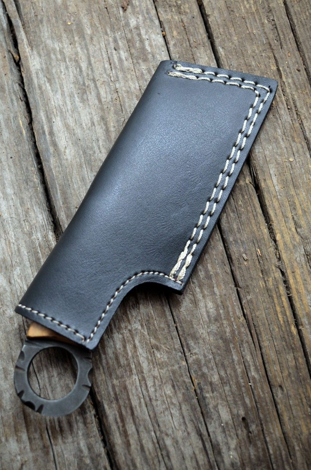 HANDMADE DAMASCUS STEEL BONE & WOOD MINI CLEAVER KNIFE - POCKET KNIFE - SUSA KNIVES