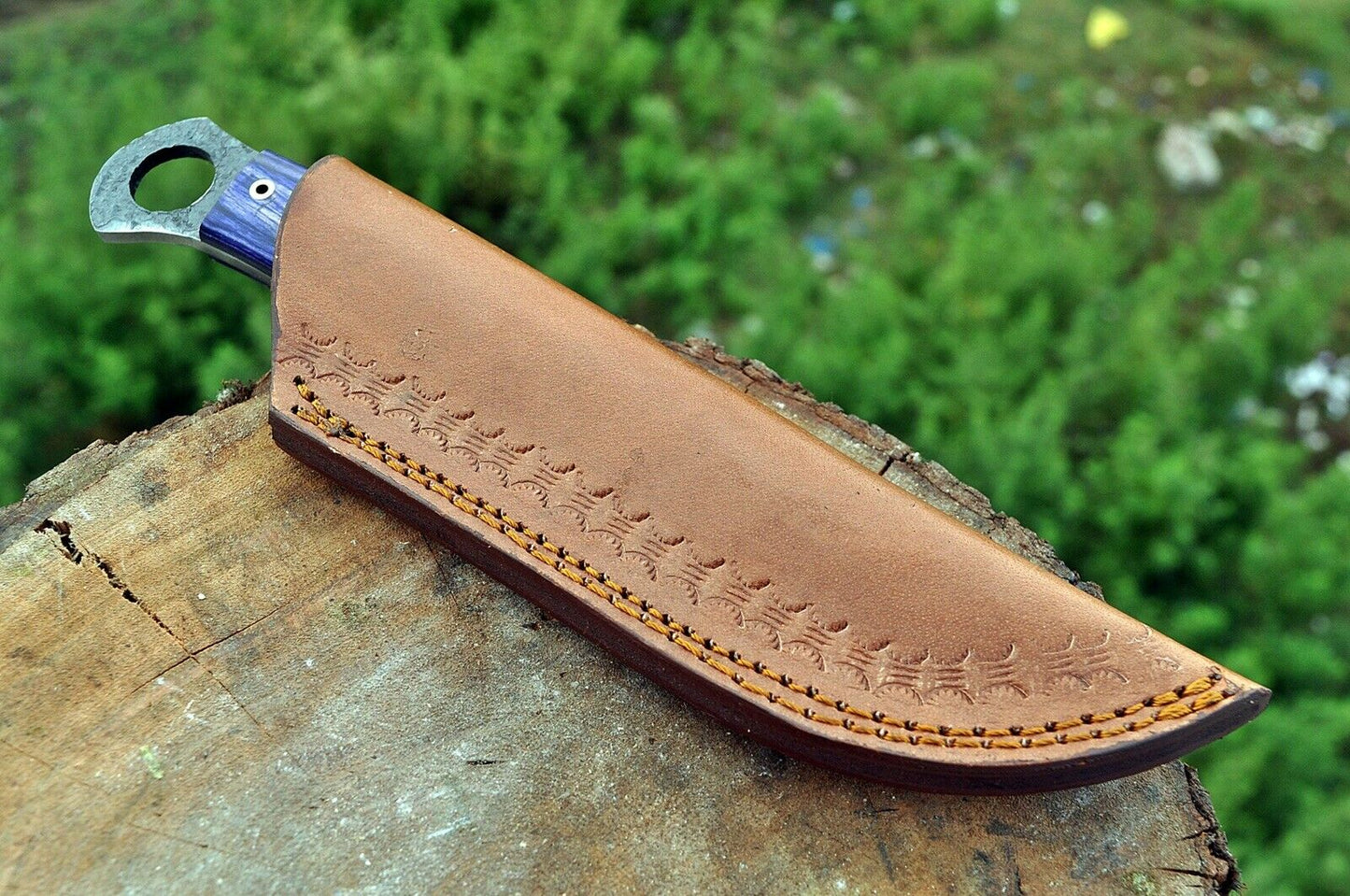 hand Forged Railroad Spike Carbon Steel Hunting Tanto Knife W/ Wood Handle - SUSA KNIVES
