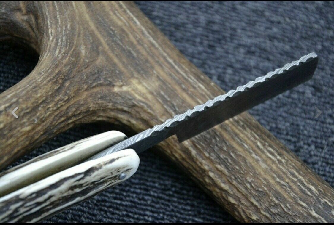Handmade Damascus Steel Cut Throat Shaving Razor - SUSA KNIVES