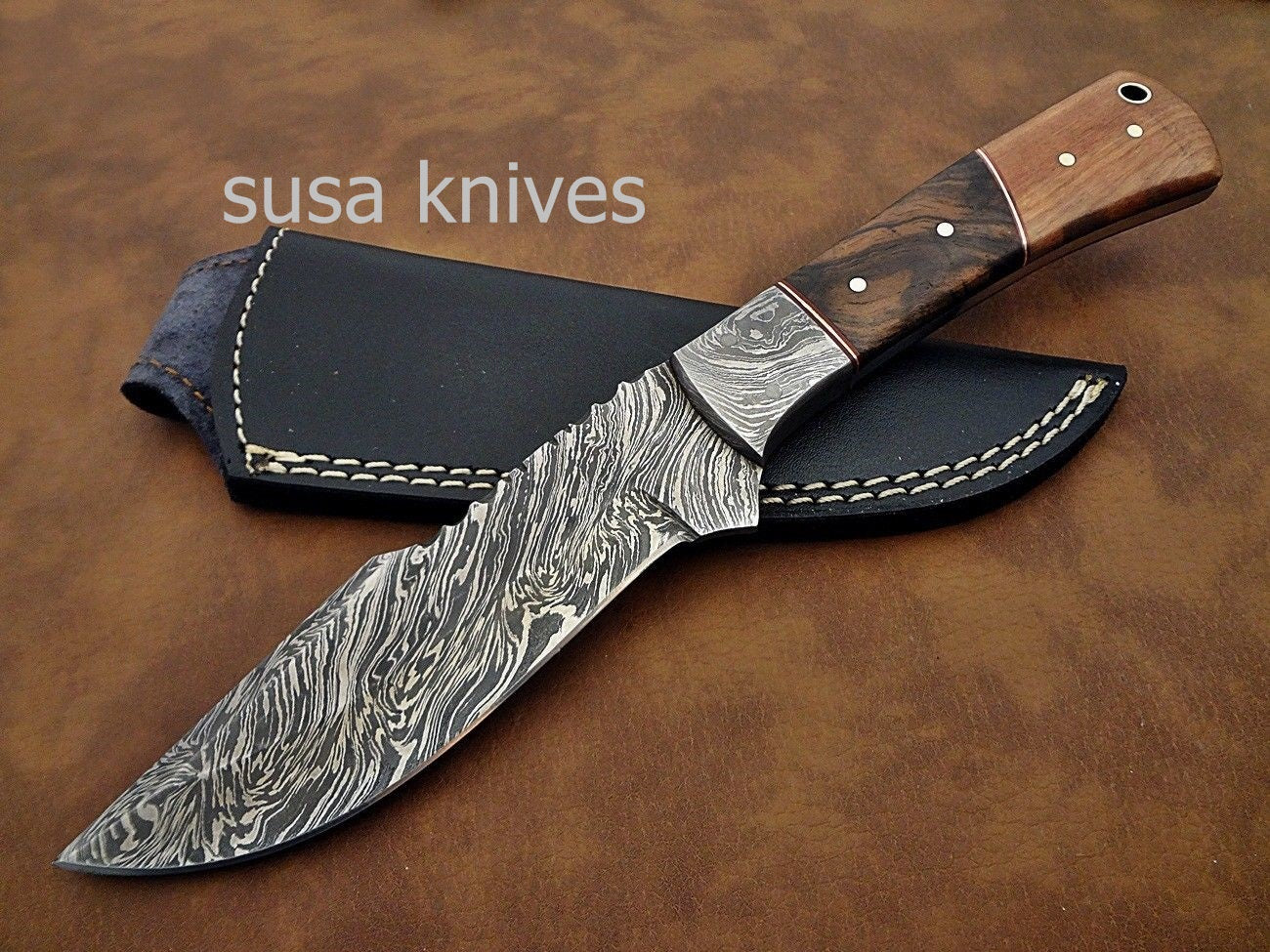 Custom made Moqen,s Damascus steel Hunting knife - SUSA KNIVES
