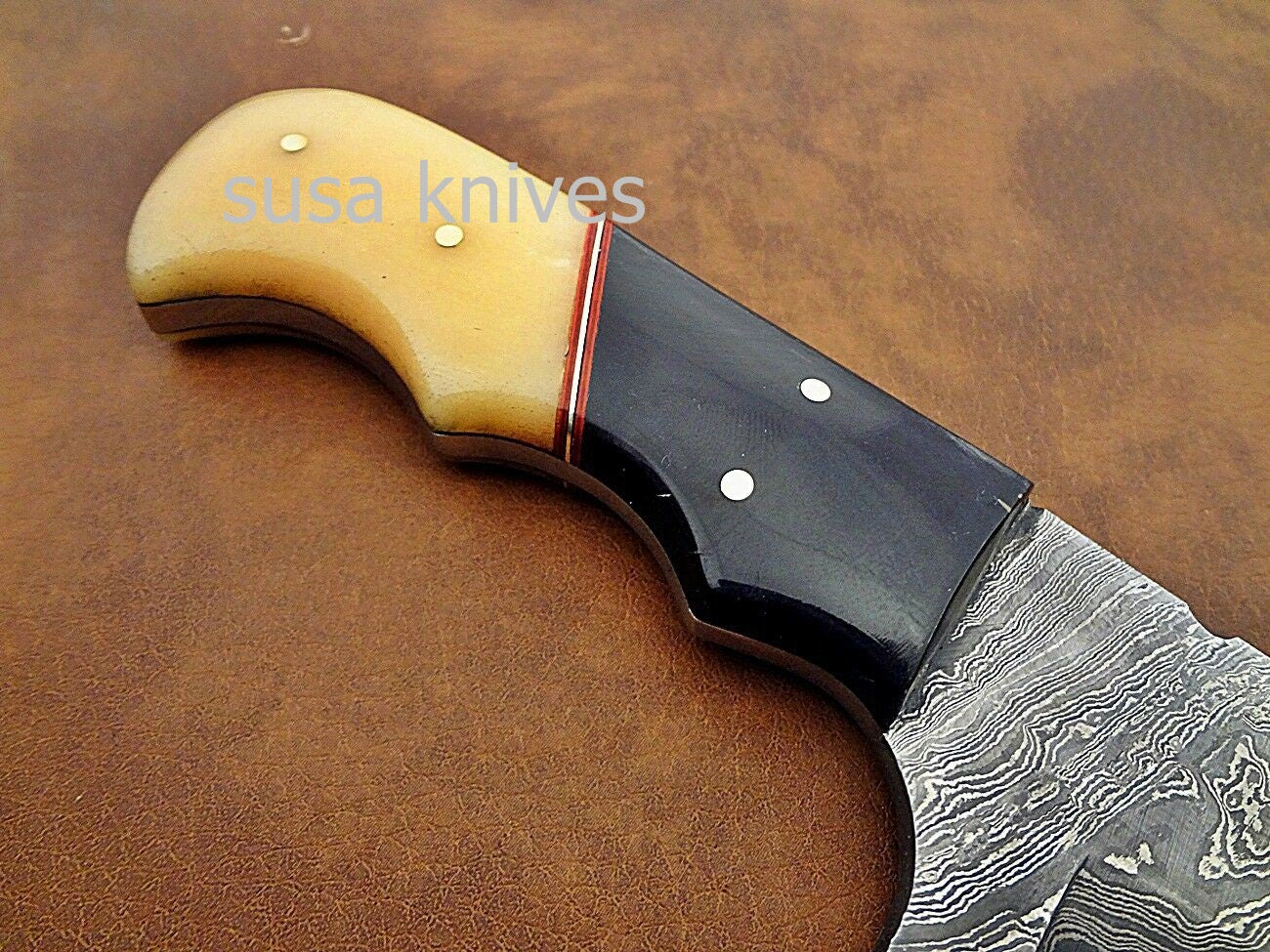 Custom hand crafted Damascus steel Moqen,s Skinner Knife (Special Sale) - SUSA KNIVES