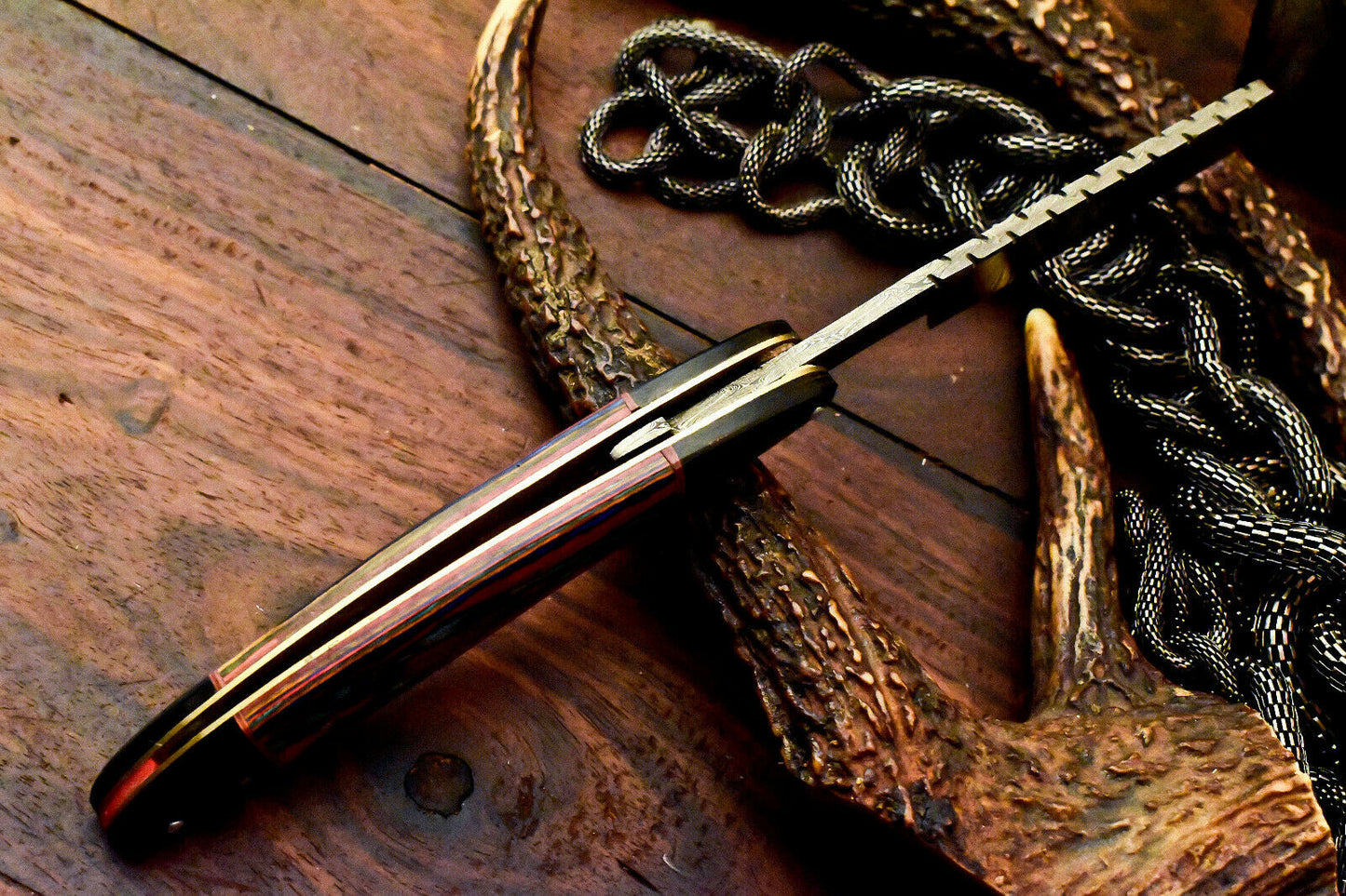 Custom Handmade Damascus Steel Blade Barber Folding Razor | Hard Wood - SUSA KNIVES