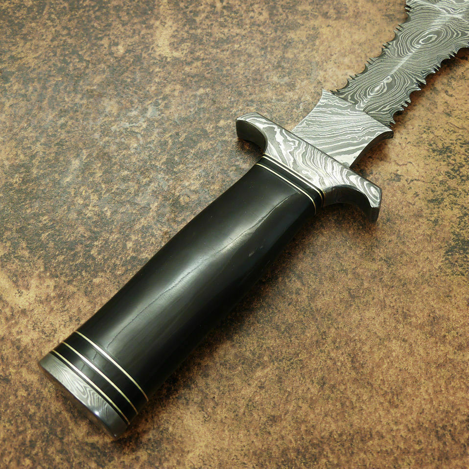 Amazing Custom Handmade Damascus Steel Dagger Knife " Buffalo horn Handle - SUSA KNIVES