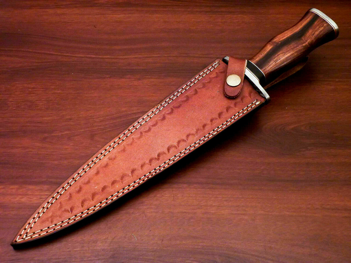AmazingCustom Hand-Forged Damascus Steel Dagger knife " Natural Rose Wood Handle - SUSA KNIVES