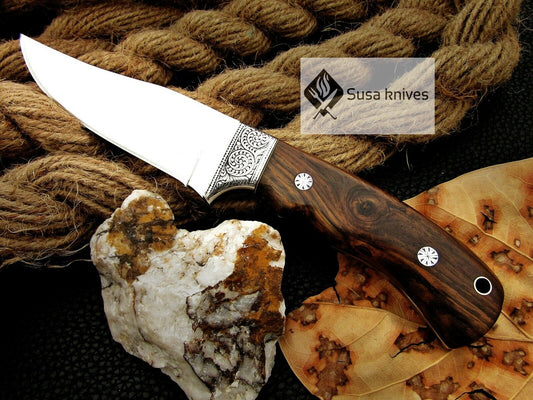 HANDMADE ENGRAVED, HUNTING/FIGHTING KNIFE 440C MIRROR POLISHED - SUSA KNIVES