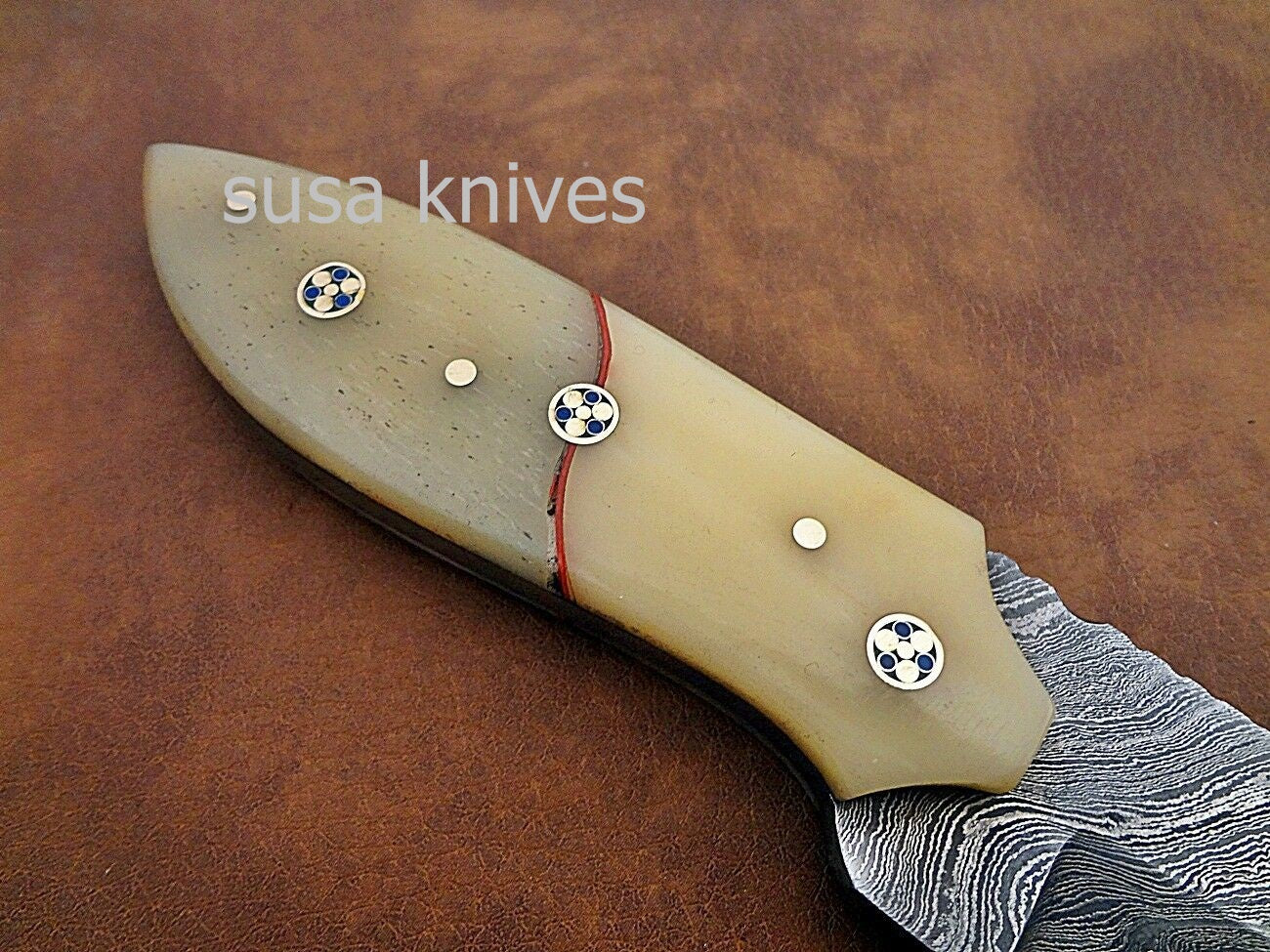 Custom hand crafted Damascus steel Moqen,s hunting knife - SUSA KNIVES