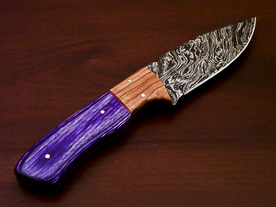 CUSTOM HAND MADE DAMASCUS STEEL FULL TANG KNIFE-HARD WOOD - SUSA KNIVES