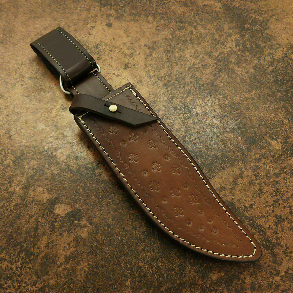 Amazing Custom Handmade D2 Steel Hunting Knife Camel Bone & Rose Wood Handle - SUSA KNIVES