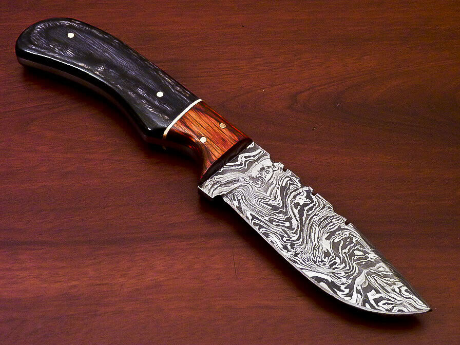 BEAUTIFUL CUSTOM HAND MADE DAMASCUS STEEL FULL TANG KNIFE-HARD WOOD - SUSA KNIVES
