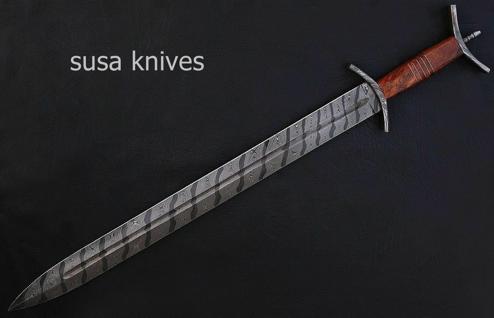 Custom Handmade Damascus Forged Steel Celtic Sword Knife - SUSA KNIVES