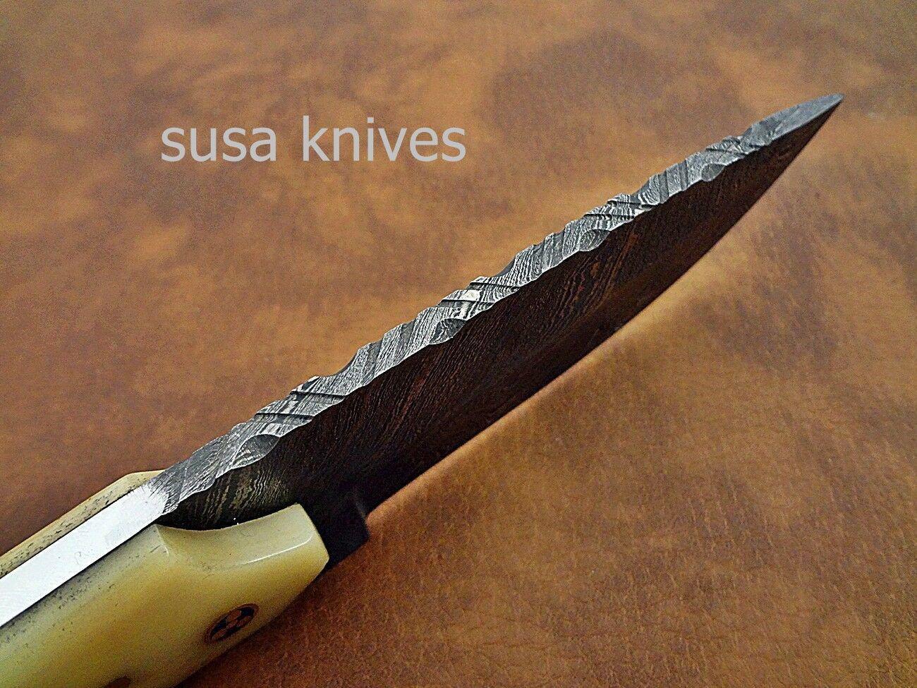 Custom hand crafted Damascus steel Moqen,s hunting knife - SUSA KNIVES