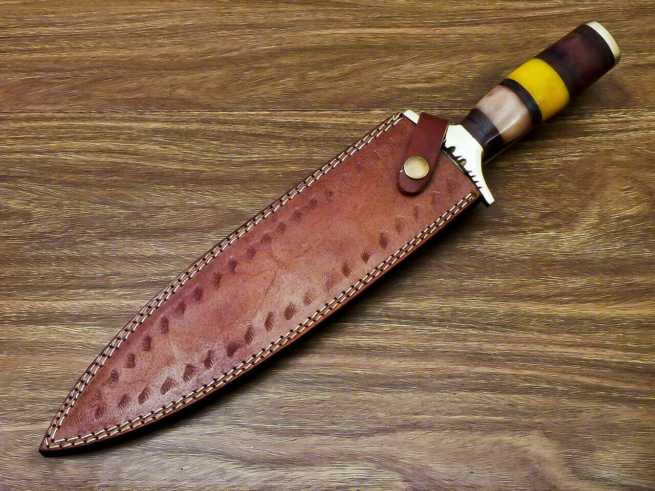 Beautiful Custom Handmade Damascus Steel Dagger Knife "Stained Camel Bone Handle - SUSA KNIVES
