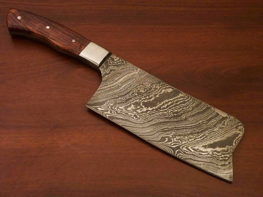 Rody Stan CUSTOM HAND MADE DAMASCUS STEEL FULL TANG CHOPPER - SUSA KNIVES