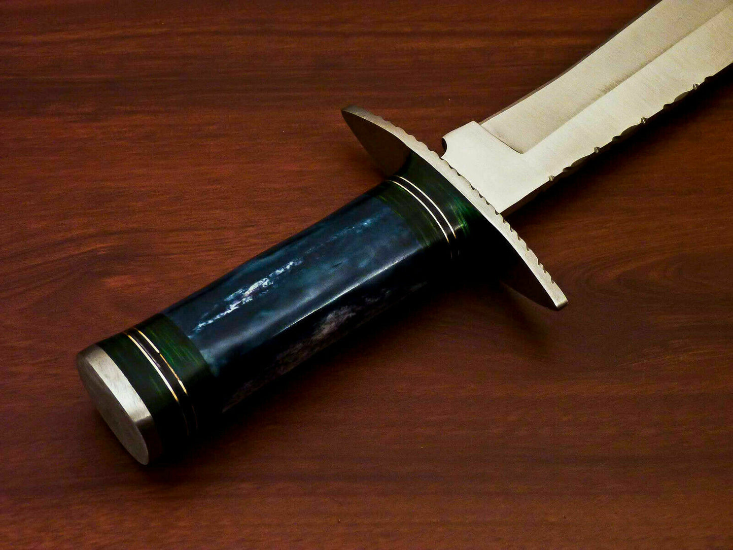 Amazing Custom Handmade D2 Steel Hunting Knife |Sheath Stained Camel Bone Handle - SUSA KNIVES