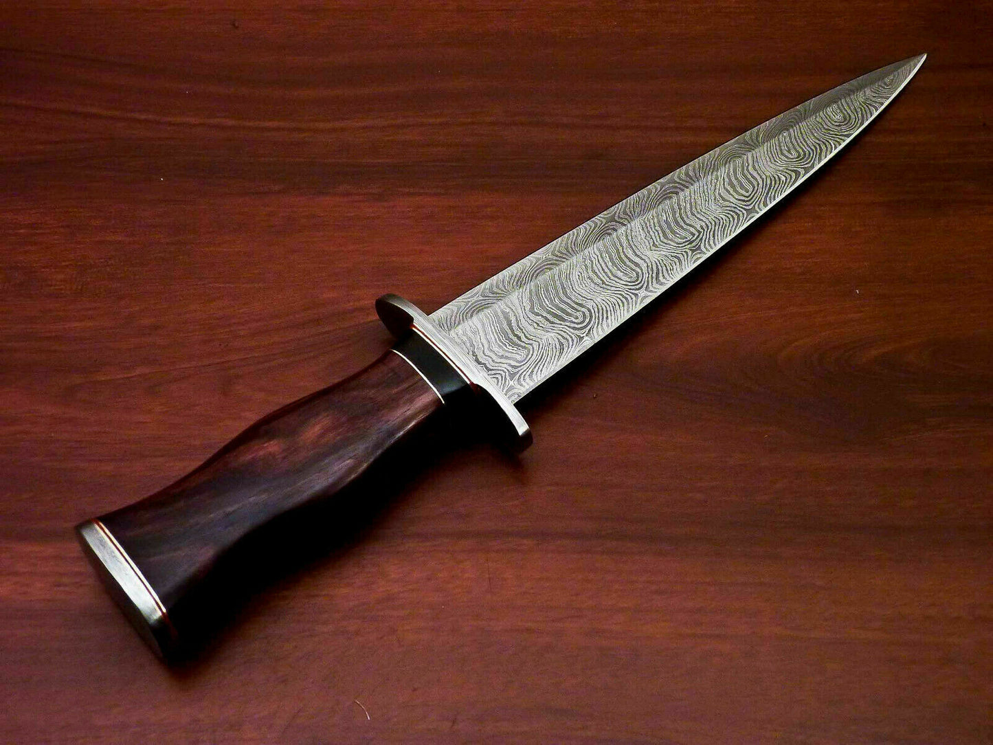 AmazingCustom Hand-Forged Damascus Steel Dagger knife " Natural Rose Wood Handle - SUSA KNIVES