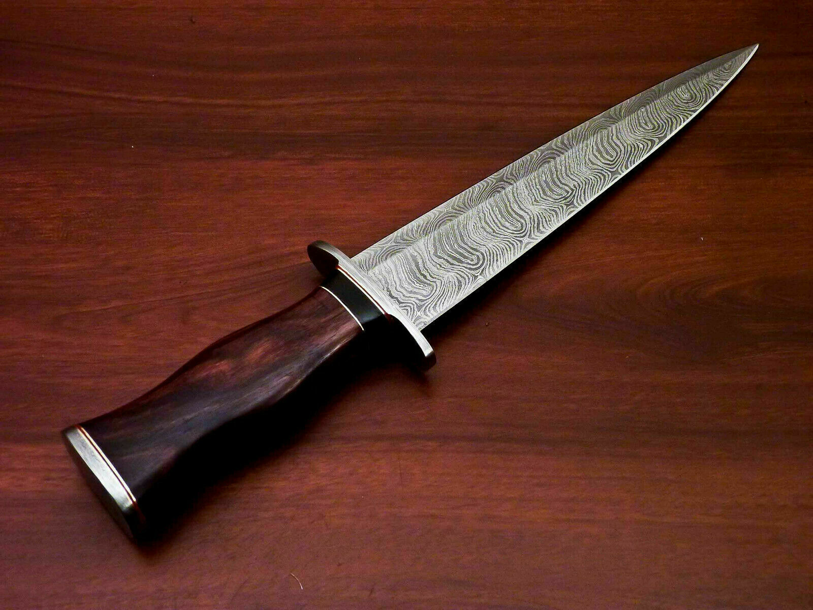 AmazingCustom Hand-Forged Damascus Steel Dagger knife " Natural Rose Wood Handle - SUSA KNIVES