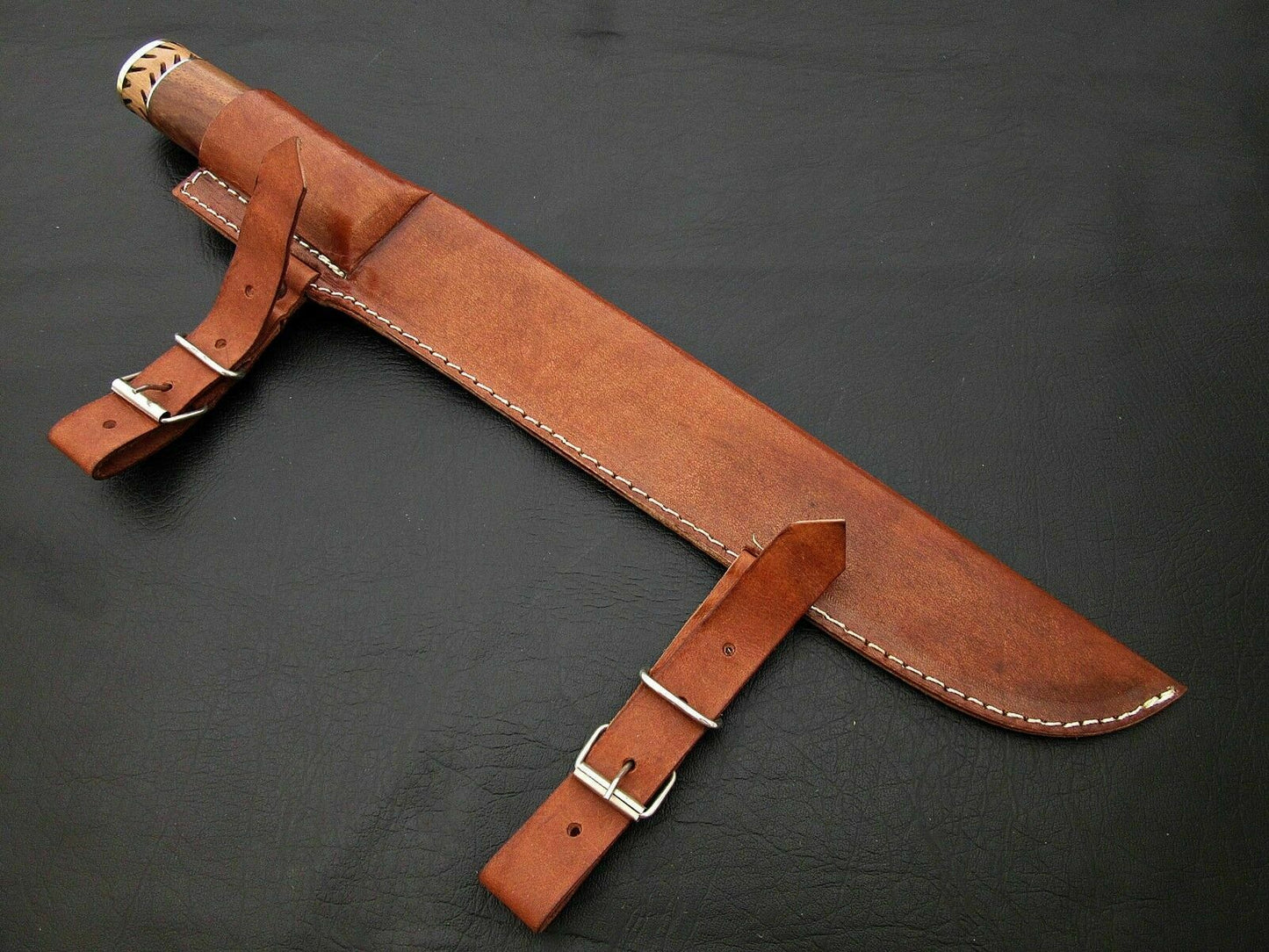 Amazing Custom Handmade D2 Steel Hunting Knife " Natural Rose Wood Handle - SUSA KNIVES