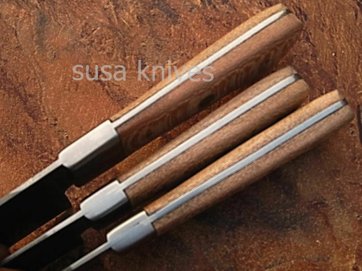 USTOM MADE DAMASCUS BLADE 6Pcs. CHEF/KITCHEN KNIVES SET - SUSA KNIVES