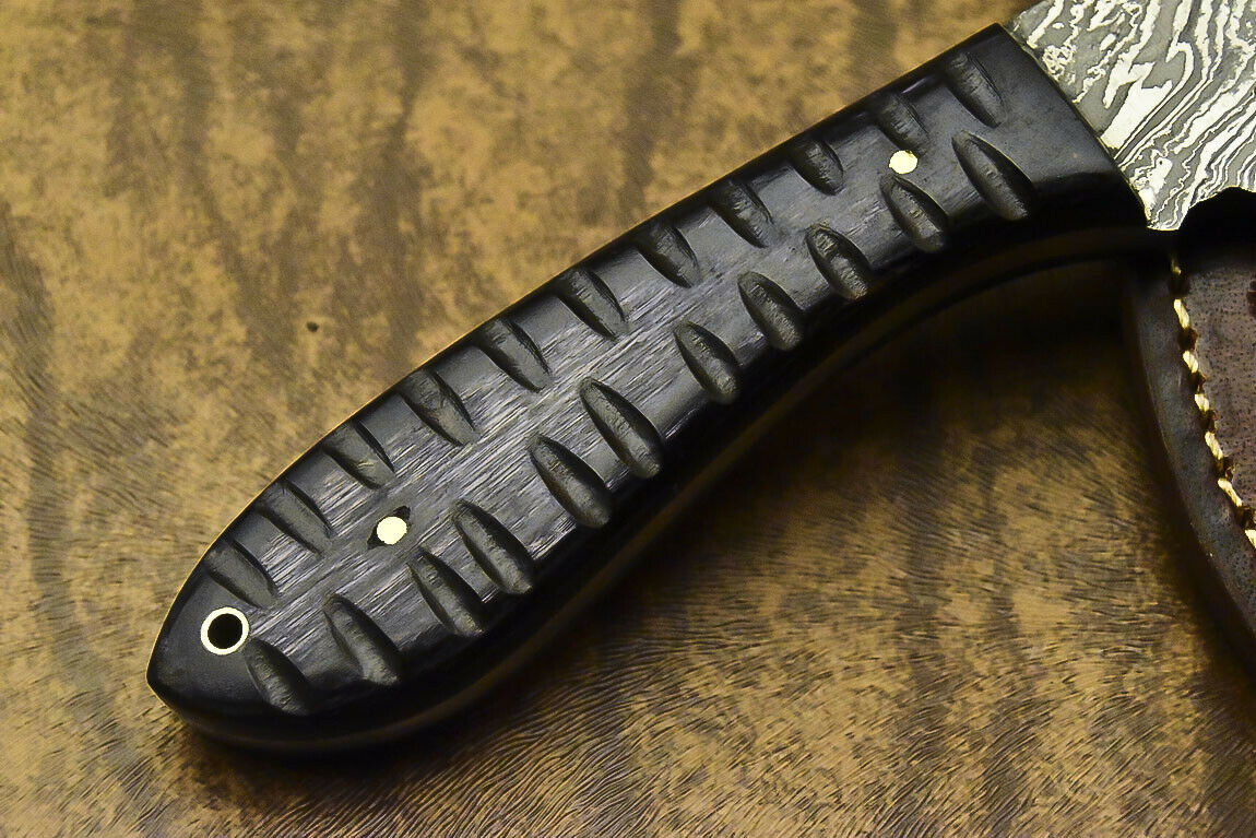 CUSTOM HANDMADE DAMASCUS HUNTING SKINNING BLADE HUNTER CAMPING FULL TANG KNIFE - SUSA KNIVES