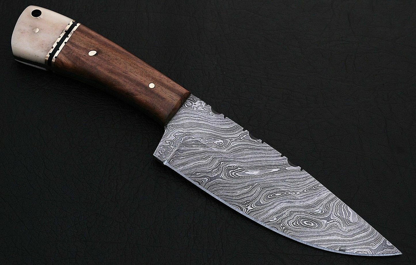 BEAUTIFUL CUSTOM HAND MADE DAMASCUS STEEL HUNTING SKINNER KNIFE. - SUSA KNIVES
