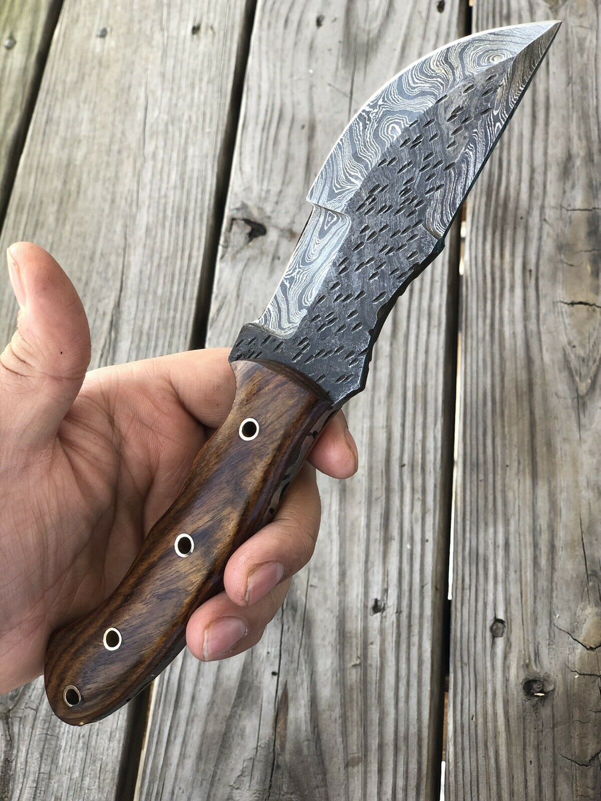 CUSTOM HAND FORGED DAMASCUS STEEL TRACKER Hunting KNIFE - SUSA KNIVES