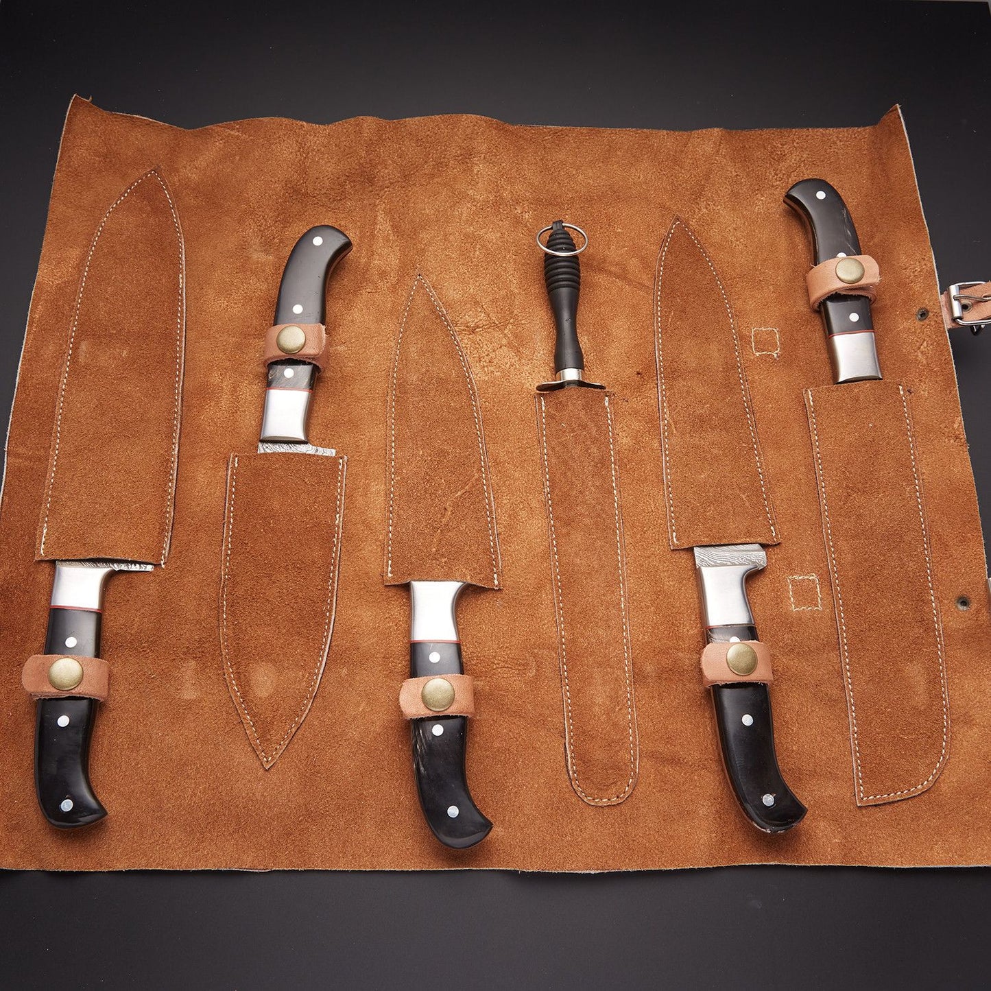 DAMASCUS CHEF/KITCHEN KNIFE 6 PCS - SUSA KNIVES